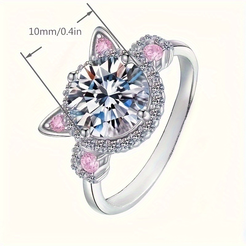 Graduation Season Gift Set with Pink Rhinestone Cat Head Ring